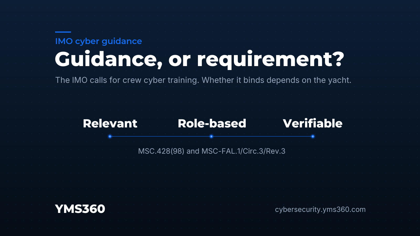 IMO cyber guidance: is crew cybersecurity training a requirement? Relevant, role-based, verifiable.